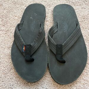 Rainbow Black Men’s Leather Sandals sz 11/12